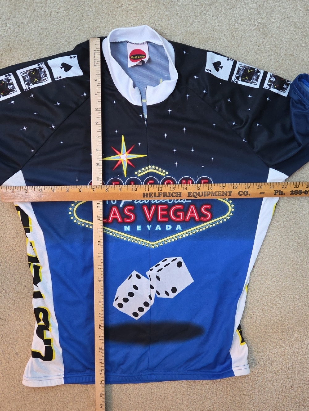 Men's Las Vegas Graphic Cycling Jersey in Blue and Black - Picture 12 of 12